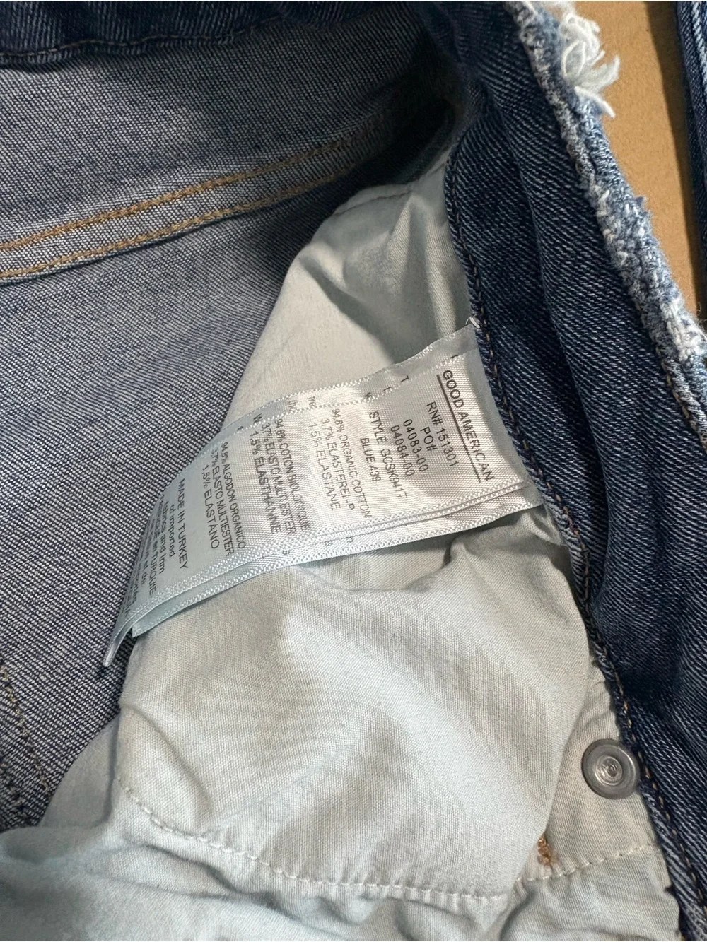 Good American Medium Blue Distressed Good Curve Skinny Jeans